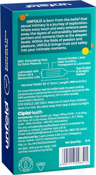 Unfold Extended Time Box Of 10 Condoms