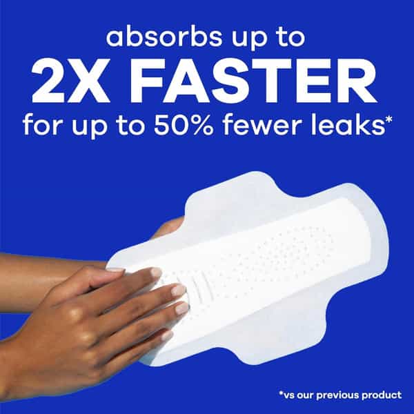 Always Infinity Feminine Pads For Women| Size 4 Overnight| With Wings| Unscented| 38 Count