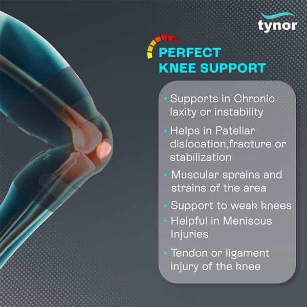 Tynor Knee Wrap Hinged (Neo) Black Large 1 Unit