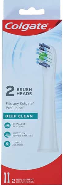 Colgate 360 Deep Clean Toothbrush Replacement Brush Heads For Colgate Proclinical - Pack Of 2