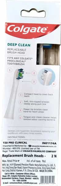 Colgate 360 Deep Clean Toothbrush Replacement Brush Heads For Colgate Proclinical - Pack Of 2