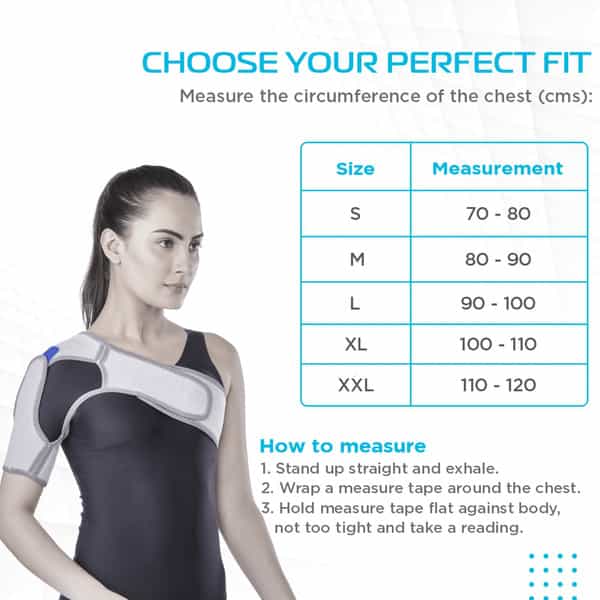 Vissco Shoulder Support For Stability To The Shoulder & Prevent Shoulder Dislocation - Xxl (Grey)
