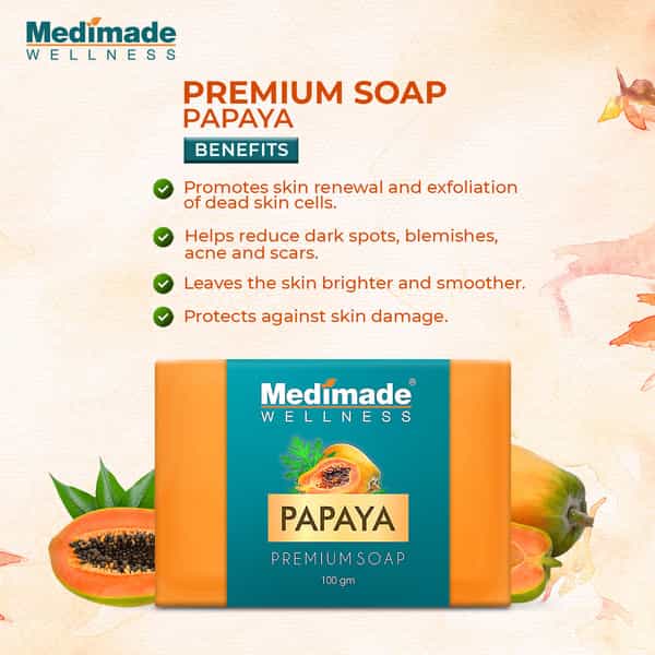 Medimade Papaya Premium Soap - 100 Gm X 5 ( Pack Of 5 )