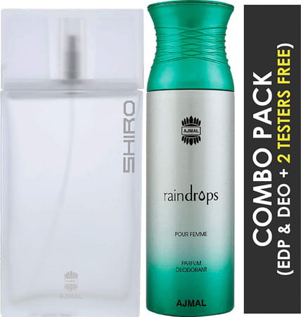 Ajmal Shiro Edp & Raindrops Deo (Pack Of 2)