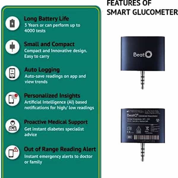 Beato Smart Glucometer Kit With 20 Strips And 20 Lancets