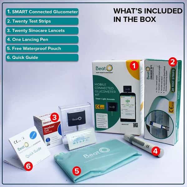 Beato Smart Glucometer Kit With 20 Strips And 20 Lancets