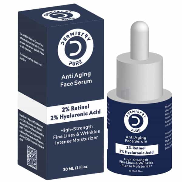 Dermistry 2% Retinol 2% Hyaluronic Acid Anti Ageing Moisturizer Fine Lines Wrinkles Face Serum 30Ml
