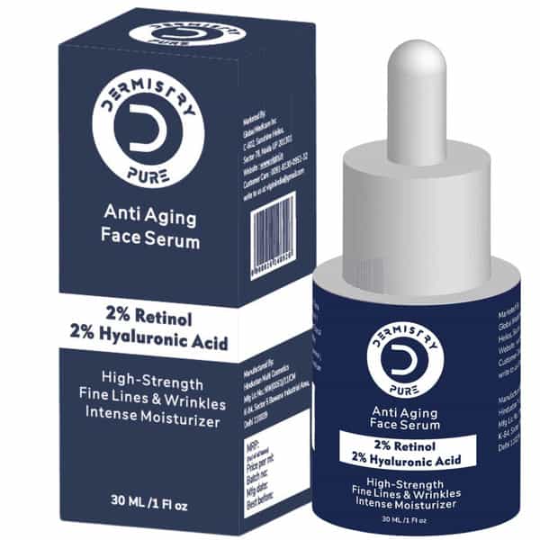 Dermistry 2% Retinol 2% Hyaluronic Acid Anti Ageing Moisturizer Fine Lines Wrinkles Face Serum 30Ml