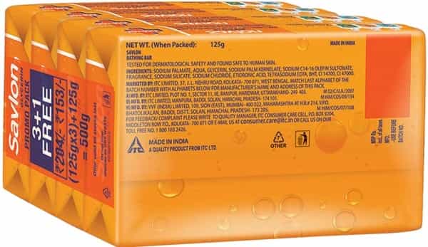 Savlon Glycerine Soap Packet Of 500 G (Buy 3 Get 1 Free)