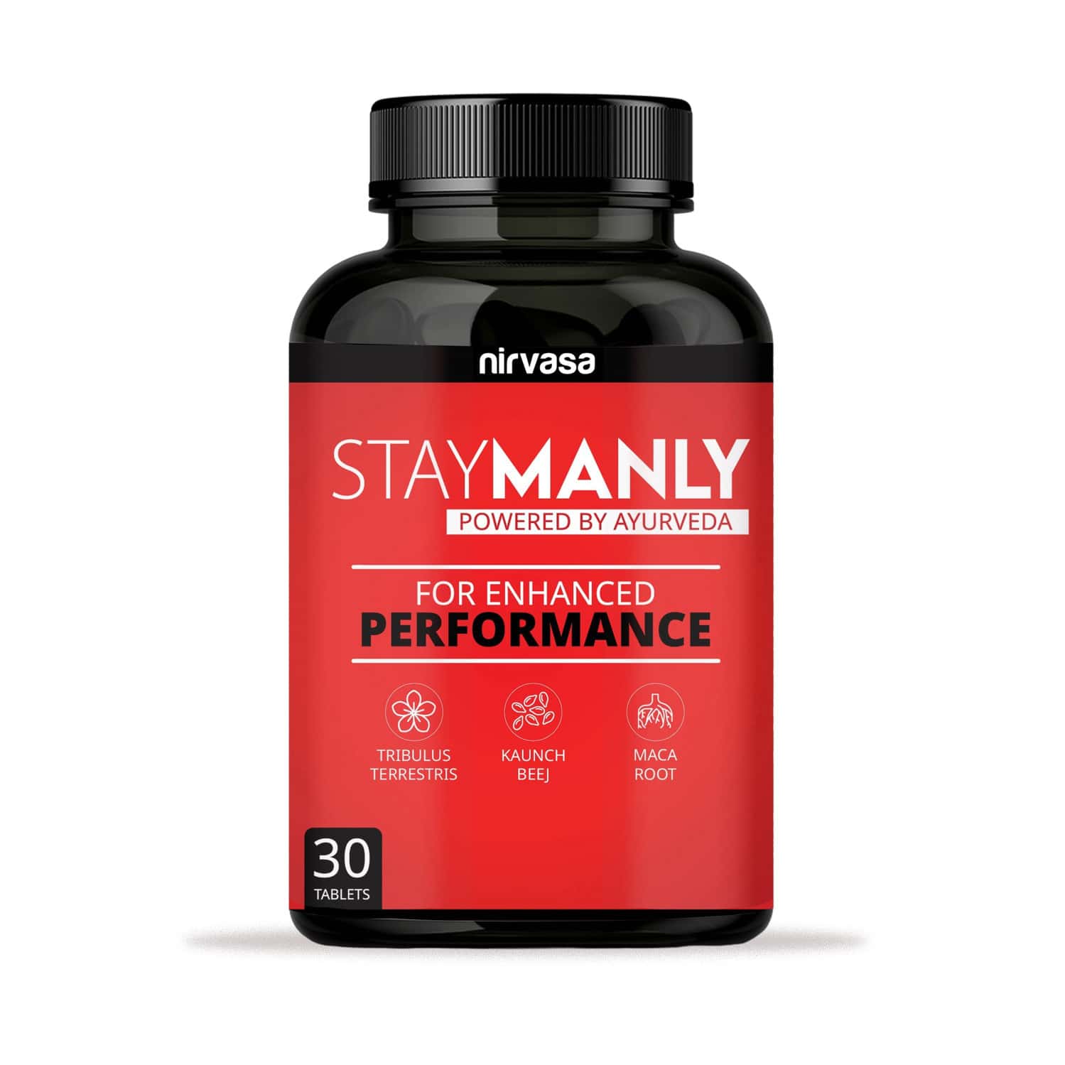Nirvasa Staymanly Tablets For Men | Improves Vigour | For Performance Support - 30 Tablets