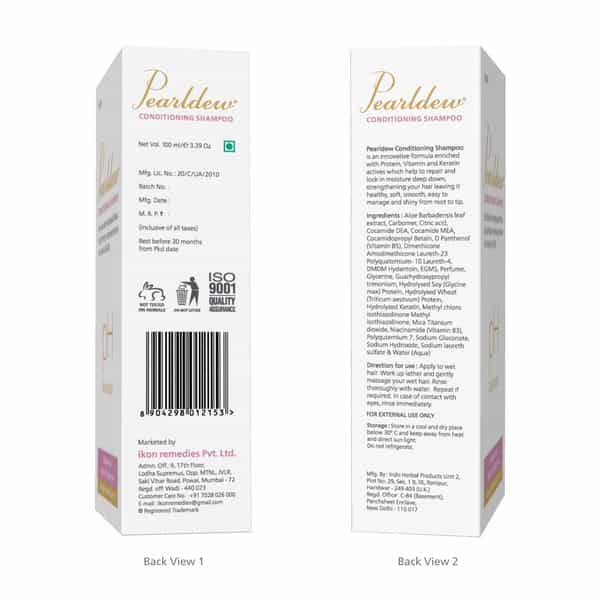 Pearldew Conditioning Shampoo 100 Ml | With Aloe | Keratin & Wheat Germ Oil (Pack Of 3)