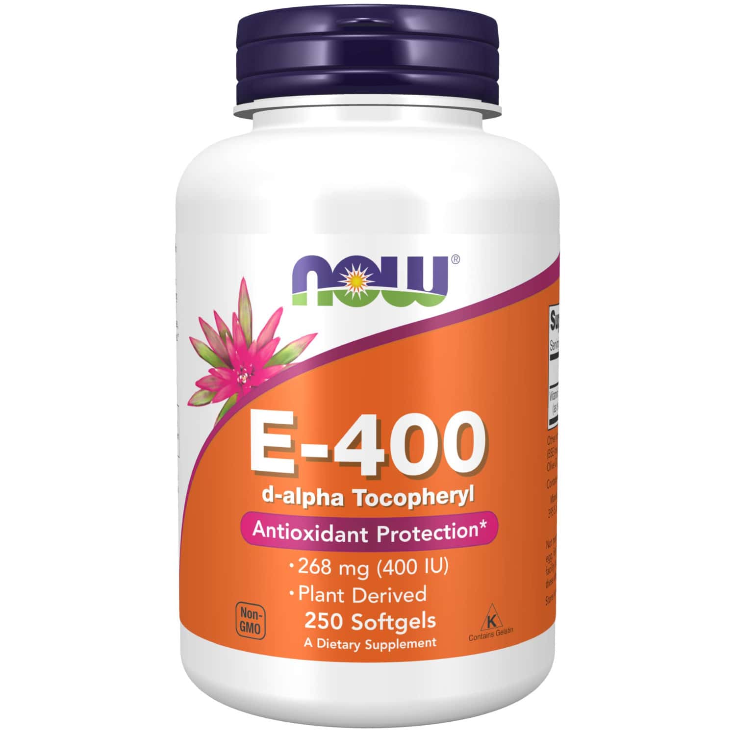 Now Foods Supplements | Vitamin E-400 Iu | D-alpha Tocopheryl | Antioxidant Protection| 250 Softgels