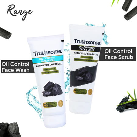 Truthsome Oil Control Face Scrub With Activated Charcoal & Blueberry - For Oily Skin | 100 Ml