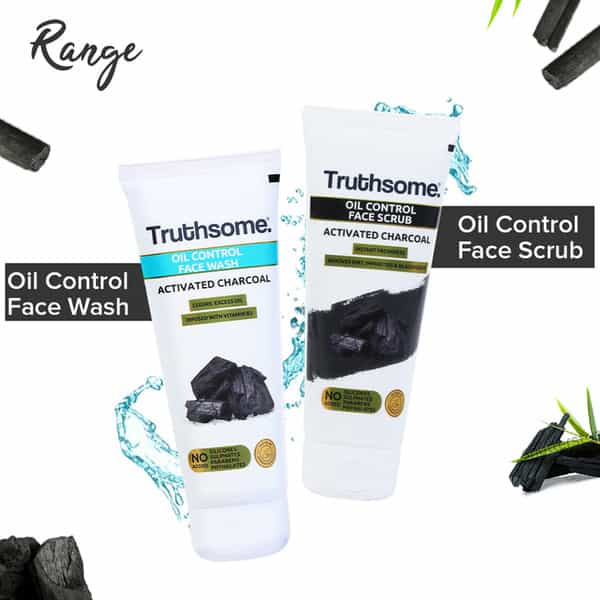 Truthsome Oil Control Face Scrub With Activated Charcoal & Blueberry - For Oily Skin | 100 Ml