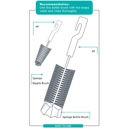 Buddsbuddy 2 In 1 Classic Baby Bottle And Nipple Cleaning Brush Yellow Bb7227