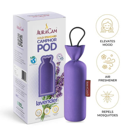 Auracam Gold Standard Camphor Pod Cone (Lavender) - Set Of 2