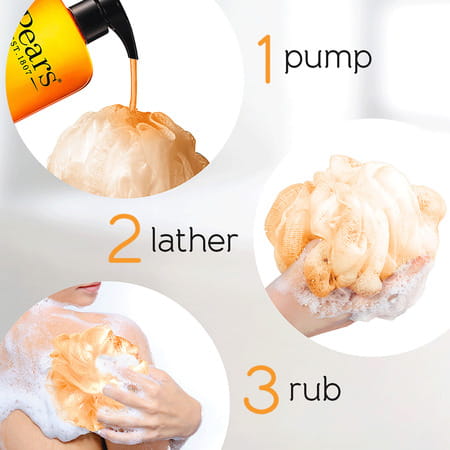 Pears Pure & Gentle Original Body Wash | 100% Soap Free | 500ml (Free Loofah)