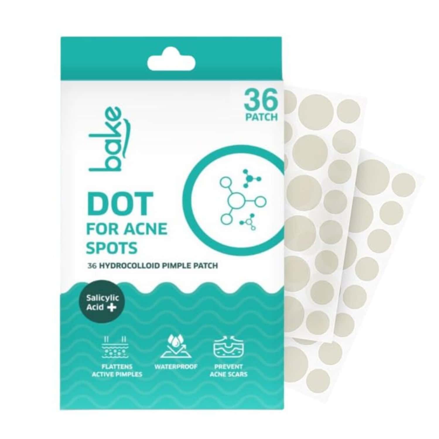 Bake 2% Salicylic Acid Hydrocolloid Pimple Patches|waterproof Patches| For Acne | Acne Marks 36 Dots