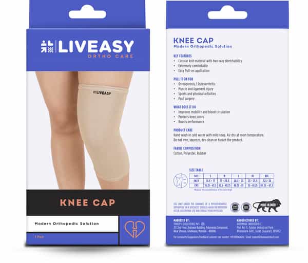 Liveasy Ortho Care Knee Cap (Pair) - Modern Orthopedic Solution - Xl