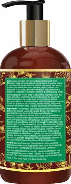 Oriental Botanics Bhringraj & Amla Hair Shampoo No Sls / Sulphate Paraben Silicones - 300 Ml