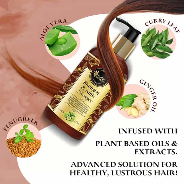 Oriental Botanics Bhringraj & Amla Hair Shampoo No Sls / Sulphate Paraben Silicones - 300 Ml