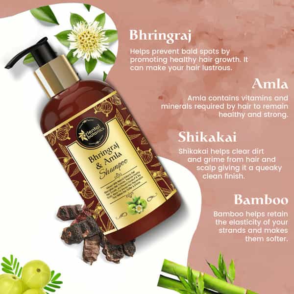 Oriental Botanics Bhringraj & Amla Hair Shampoo No Sls / Sulphate Paraben Silicones - 300 Ml