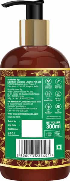 Oriental Botanics Bhringraj & Amla Hair Shampoo No Sls / Sulphate Paraben Silicones - 300 Ml