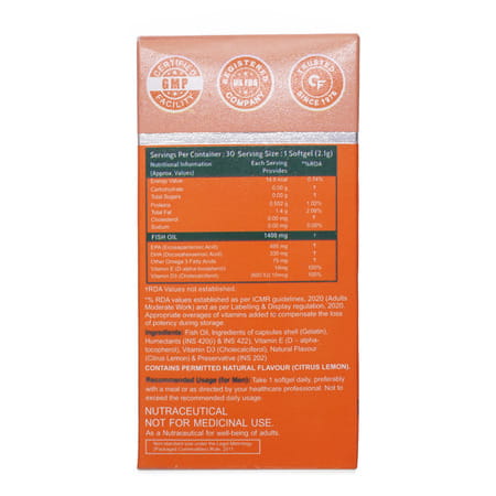Carbamide Forte Triple Strength Fish Oil 1400mg Bottle Of 30 Softgels