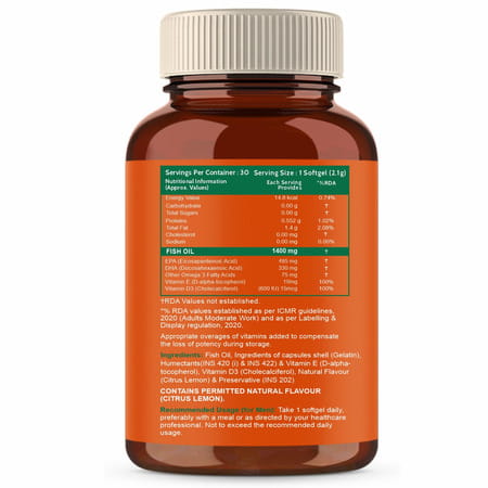 Carbamide Forte Triple Strength Fish Oil 1400mg Bottle Of 30 Softgels