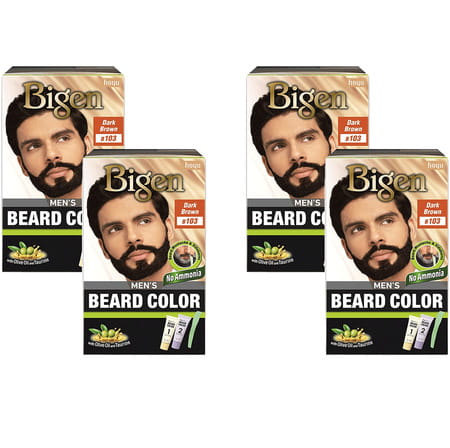 Bigen Men'S Beard Color Dark Brown B103 40g (Pack Of 4)