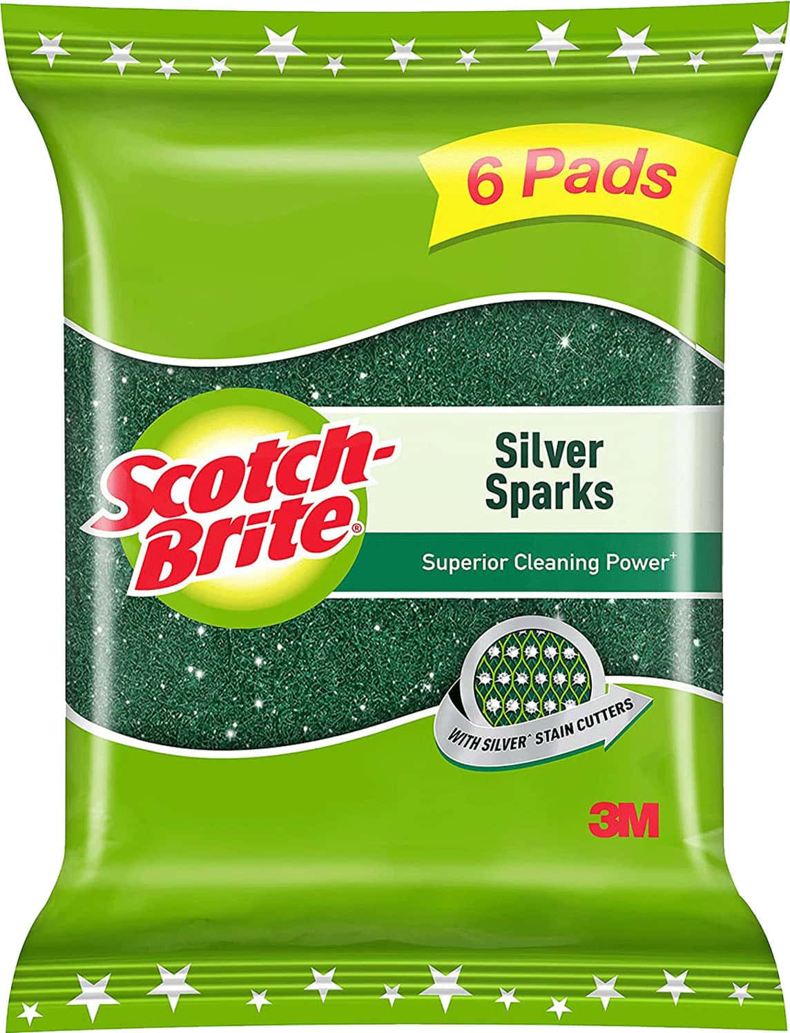 Scotch-Brite Silver Sparks Scrub Pad - Pack Of 6