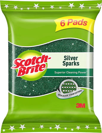 Scotch-Brite Silver Sparks Scrub Pad - Pack Of 6