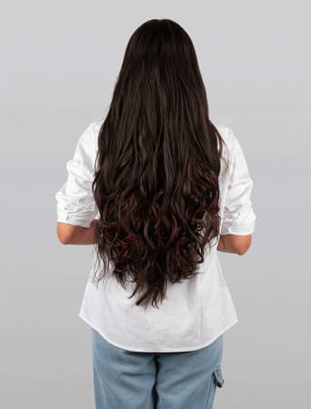Streak Street Clip-In 24" Semi-Wavy Burgundy Hair Extensions