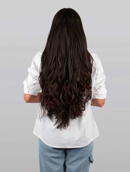 Streak Street Clip-In 24" Semi-Wavy Burgundy Hair Extensions