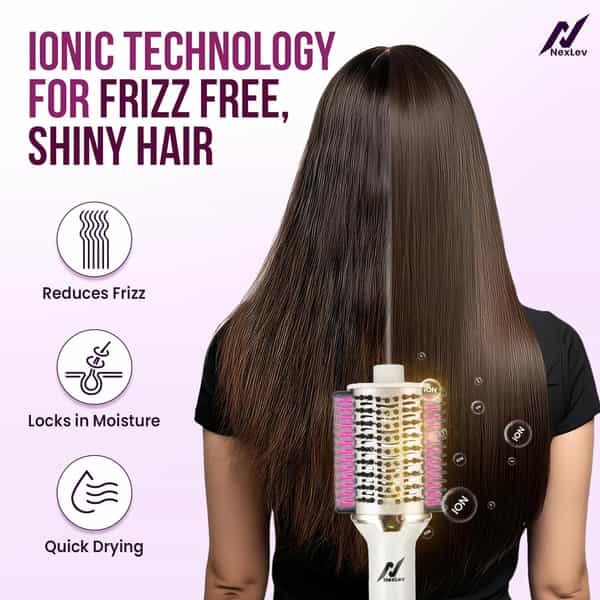 Nexlev Ionic 4 In 1 Hot Air Brush + Straightener V-02