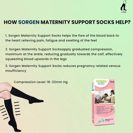 Sorgen Maternity Support Socks (Black Xlarge)