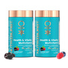 Nutriburst Health & Vitality Gummies With Multivitamins & Biotin (2X60 Gummies)(Mixed Berry Flavor)