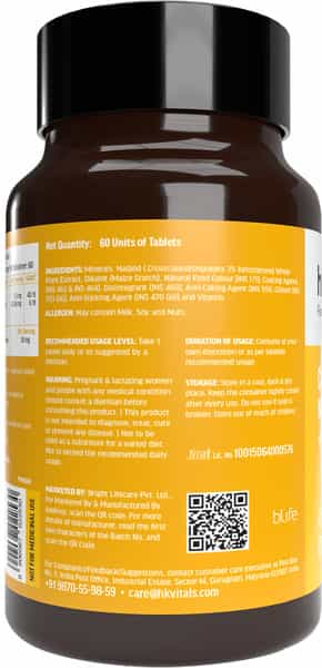Hk Vitals Calcium | Magnesium | Zinc + Fish Oil (60 Each) | Combo | With Omega 3 & D3