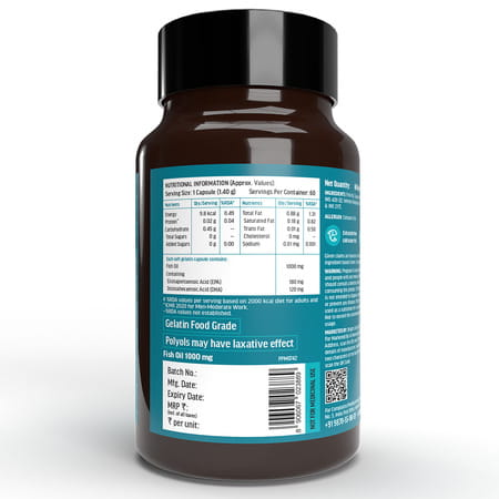 Hk Vitals Calcium | Magnesium | Zinc + Fish Oil (60 Each) | Combo | With Omega 3 & D3