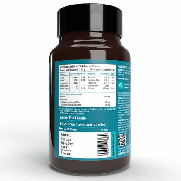 Hk Vitals Calcium | Magnesium | Zinc + Fish Oil (60 Each) | Combo | With Omega 3 & D3