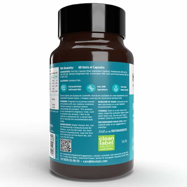 Hk Vitals Calcium | Magnesium | Zinc + Fish Oil (60 Each) | Combo | With Omega 3 & D3