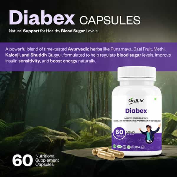 Oribite Diabetic Support Capsules For Blood Sugar Balance 60 Capsules
