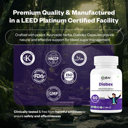 Oribite Diabetic Support Capsules For Blood Sugar Balance 60 Capsules