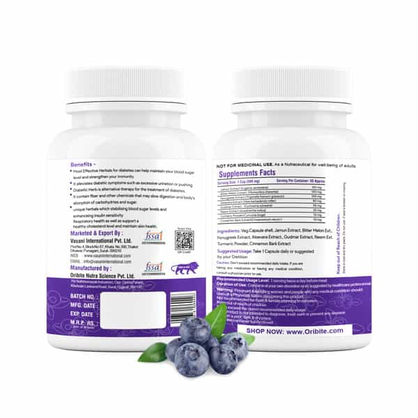 Oribite Diabetic Support Capsules For Blood Sugar Balance 60 Capsules