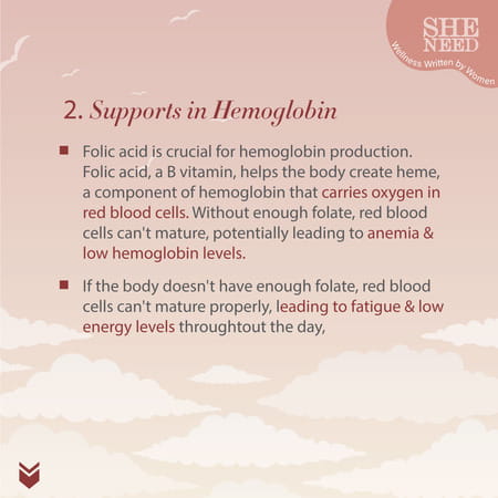 Sheneed Folic Acid & Iron Supplements For Supports Pregnancy & Iron Production 60 Tablets