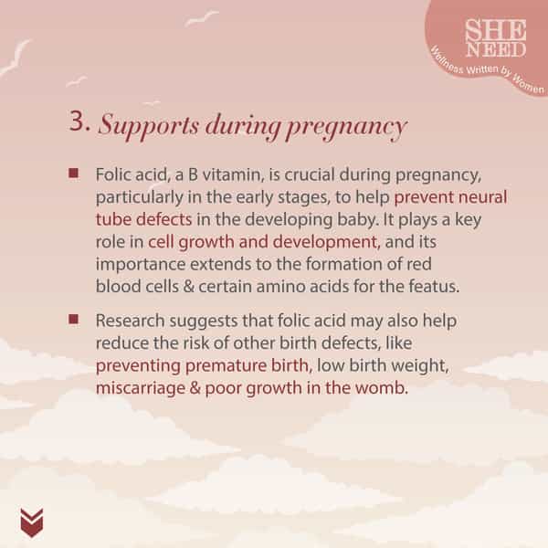 Sheneed Folic Acid & Iron Supplements For Supports Pregnancy & Iron Production 60 Tablets