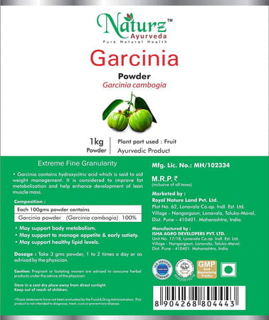 Naturz Ayurveda Garcinia Powder - 1 Kg Grey