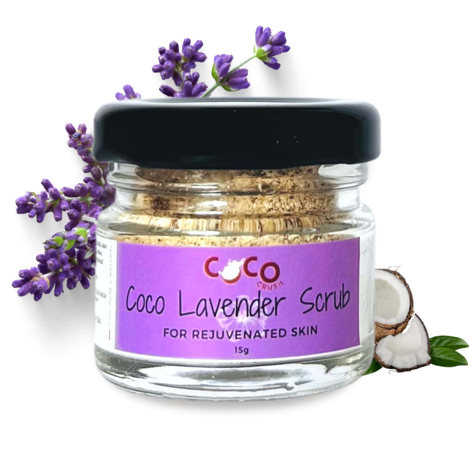 Coco Crush Lavender Coconut Body Scrub For Brightening Skin | 100% Natural Scrub - 15g
