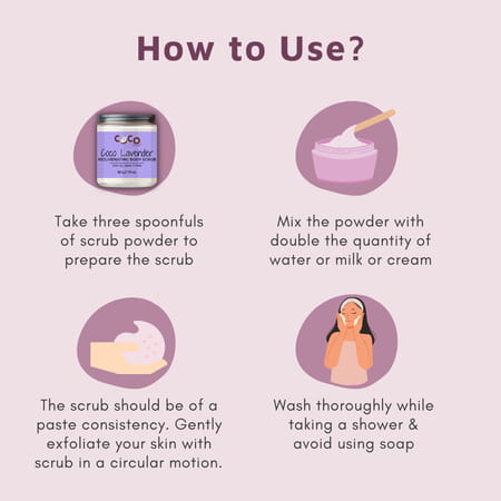 Coco Crush Lavender Coconut Body Scrub For Brightening Skin | 100% Natural Scrub - 15g