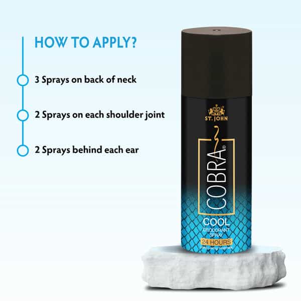 St.john Cobra Cool 150Ml*2 Deodorant For Men & Cobra 15Ml Perfume For Men Pack Of 3